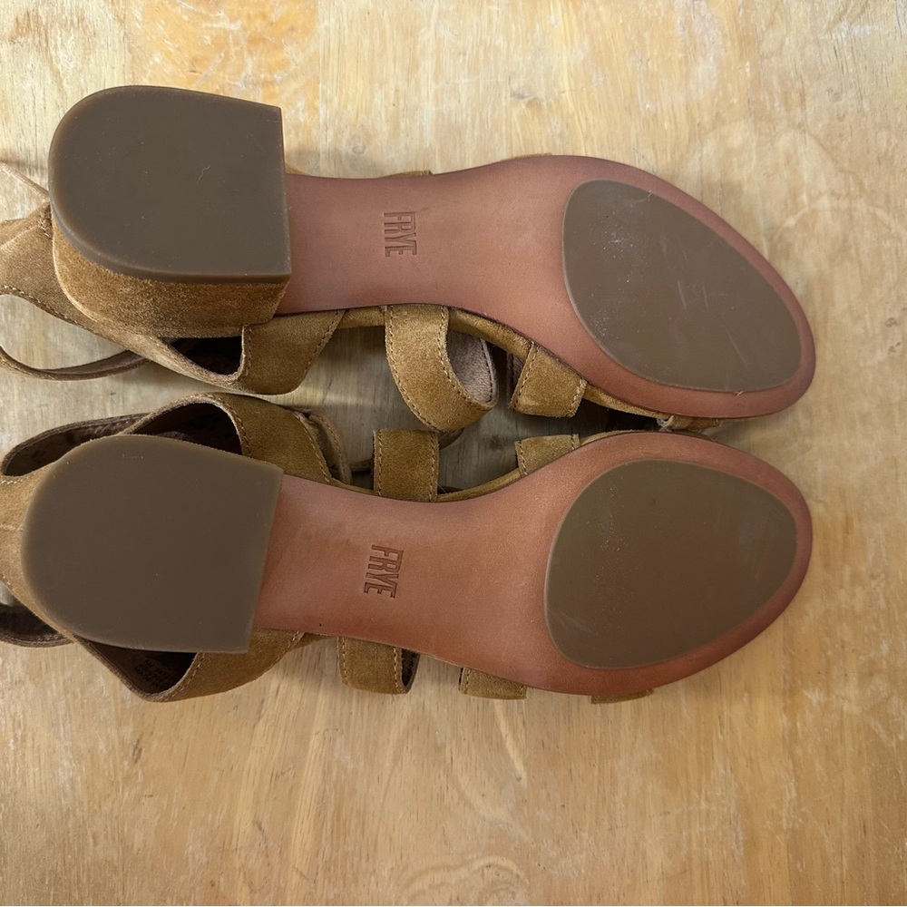 FRYE Chrissy Side Ghillie Cognac Brown Women's Dress Sandals Size 9 - Picture 7 of 14